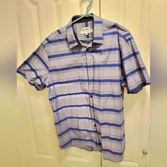 John Lennon brand Men's Blue Striped Shirt - Picture 3 of 6